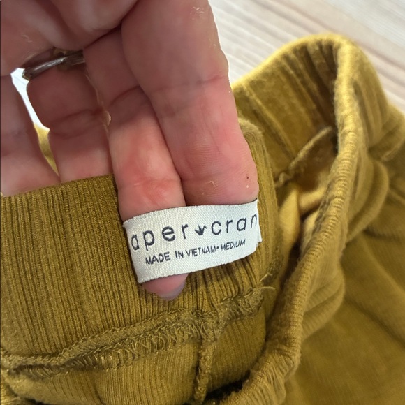 Paper Crane Wide leg Ribbed Pants Women M Pull on Stretchy Pockets Leisure - Picture 7 of 10